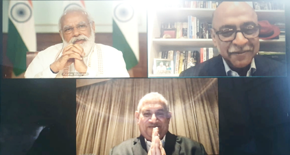 In his meeting with Pradhanmantri @NarendraModi ji, our CEO <a href="/ArvindKrishna/">Arvind Krishna</a> reiterated <a href="/IBM/">IBM</a>'s commitment to #DigitalIndia #SkillIndia towards building an #AtmaNirbharBharat.We are harnessing #GoodTech to strengthen India's growth story. Proud to partner with #GoI <a href="/PMOIndia/">PMO India</a> <a href="/ibm_in/">IBM India</a>
