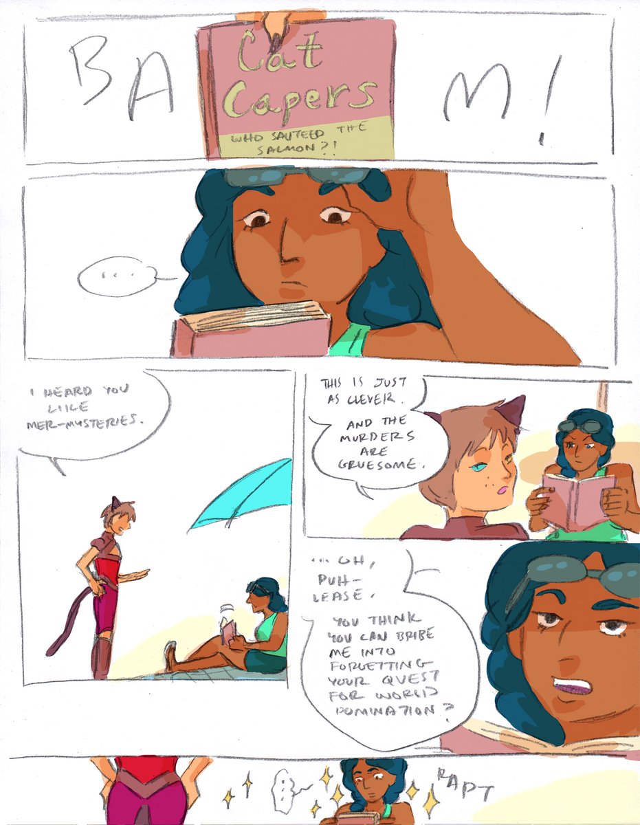 MissBliss1294's tweet photo. Catra bribes - er, makes up with Mermista. Another little post-season 5 #Shera comic. Plus #catradora https://t.co/0E0pxktwuU