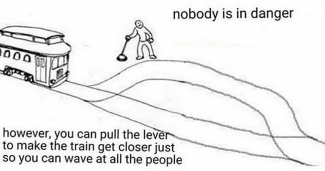 WholesomeMeme's tweet photo. #trolleyproblem https://t.co/ZuvgfbbHou