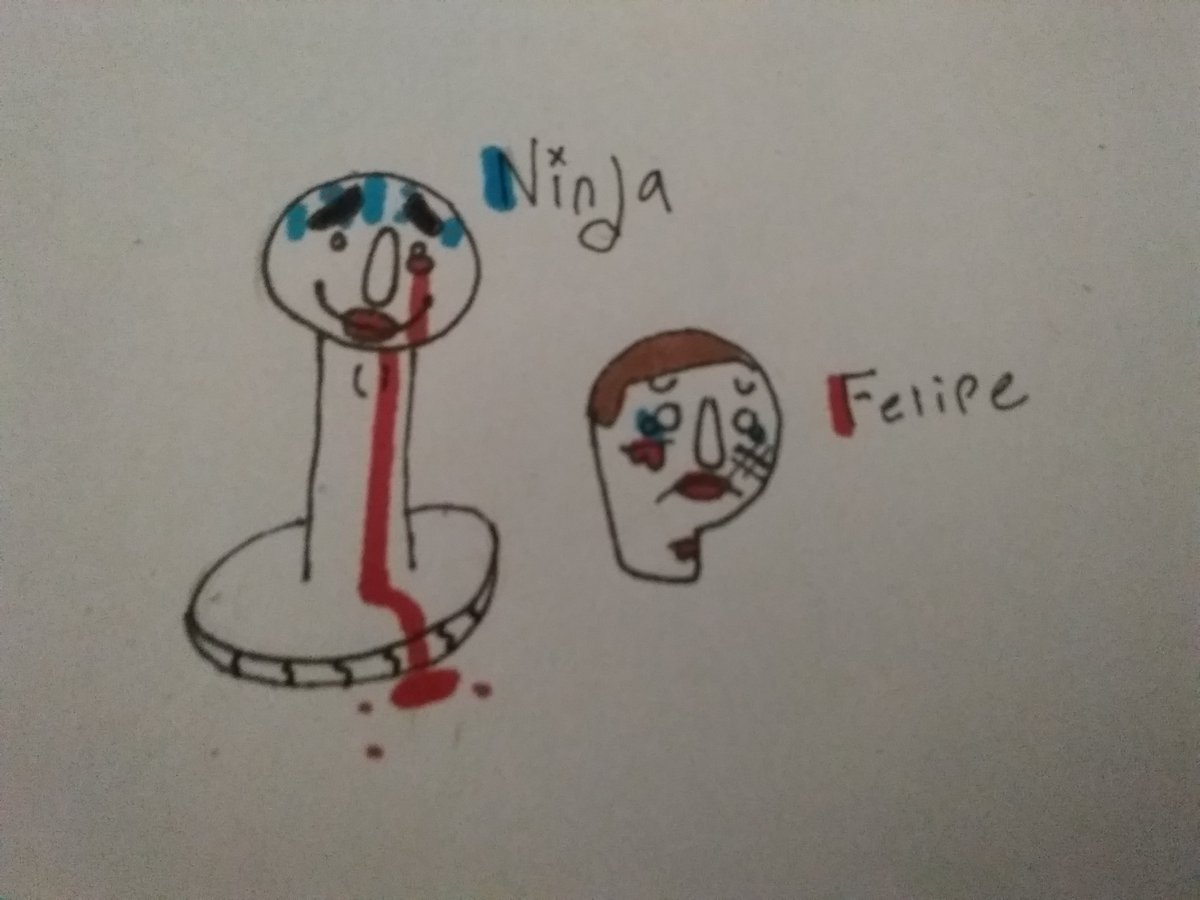 ROLLROBOT's tweet photo. Warning: blood

So right after I drew earthworm Sally I was thinking of flamingo characters so here's ninja and felipe https://t.co/gZN4Ki30ml
