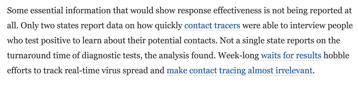 As  @DrTomFrieden said this week, the USA is "lying blind in our effort to curb the spread of  #COVID19," failing to set standards for states & counties to report:  https://www.washingtonpost.com/health/2020/07/21/coronavirus-states-data/ Seems like the  @CDCgov's job to drive data collection & info release, and yet here we are