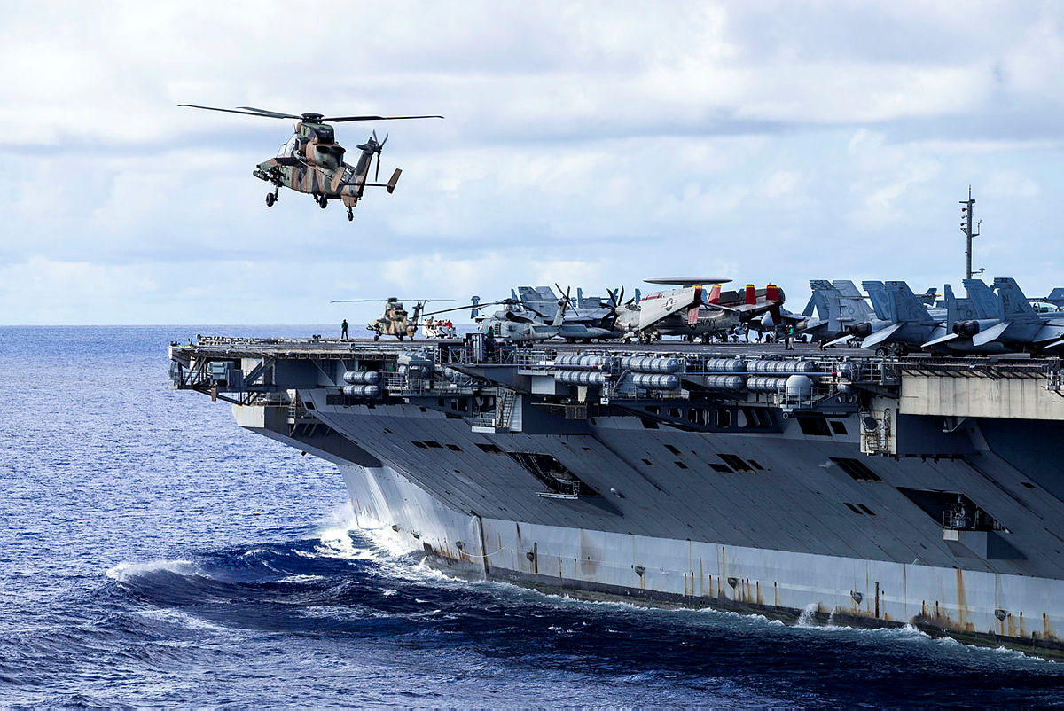 eamonhamilton's tweet photo. I dont know boats or helicopters, but a Tiger on the USS Ronald Reagan seems pretty cool https://t.co/4YMgrHB1Mx https://t.co/kp51X1zKV6