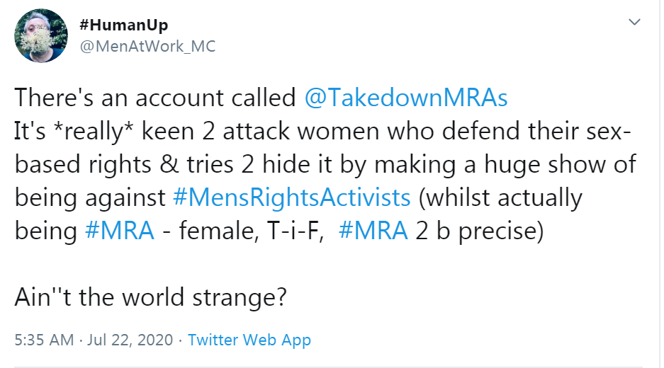 bane666au's tweet photo. @TakedownMRAs @Serpentine202 Also I should point out that there are some people (terfs) who think that you are an "MRA".
Its kind of poetic justice in a way, I mean you've built your whole brand on falsely labelling non MRA as MRAs.
😂😂🤣🤣😂😂🤣🤣 https://t.co/NM6OHDnu5L