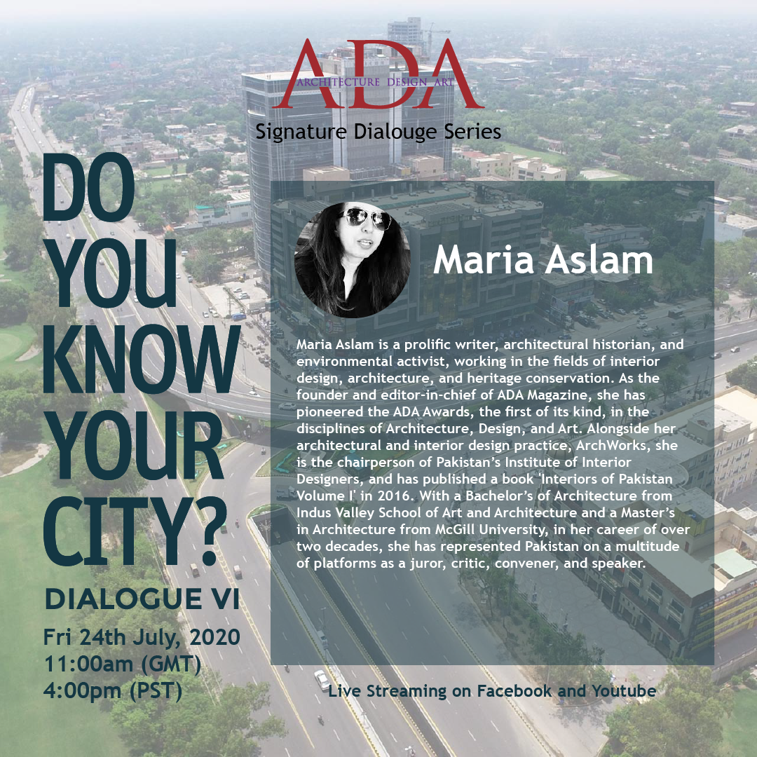 ada_magazine's tweet photo. Announcing our Panelists!
ADA's Chief Editor, Maria Aslam, will be part of our stellar panelists!
Registration is now closed. You can watch our live stream on Facebook & Youtube
#doyouknowyourcity #city #urbanism #ADA #DYKYC #webinar #Architecture #urbanplanning #MariaAslam https://t.co/HtrV1f4NS4