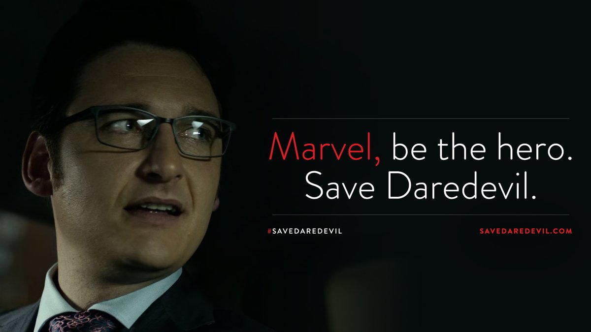DemiKonti's tweet photo. “It’s not their experience that matters. They just opened shop and they’re completely clean. Say that about any of the other 100 you know? Two lawyers…above reproach. Self-defence. No questions, no trail.”
-
Dear @MarvelStudios @Disney,

#SaveDaredevil
⌚️ No recasts
⚖️ No reboot https://t.co/2PWZlsNy4a