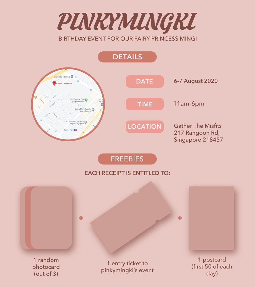 pinkymingki0809's tweet photo. 🌸 pinkymingki 🌸
birthday event for our fairy princess mingi 

❄️ 6-7 August 2020
❄️ 11am - 6pm
❄️ @gtm_cafe 

see you there!✨ https://t.co/D6ZQBAj3Lu