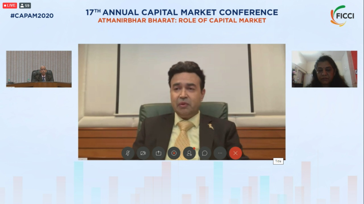 ficci_india's tweet photo. Mr Vijay Chandok, Co-Chair, FICCI National Committee on Capital Markets and Managing Director &amp; CEO, ICICI Securities Ltd addresses FICCI #CAPAM2020. https://t.co/EVO9Eeu08P
