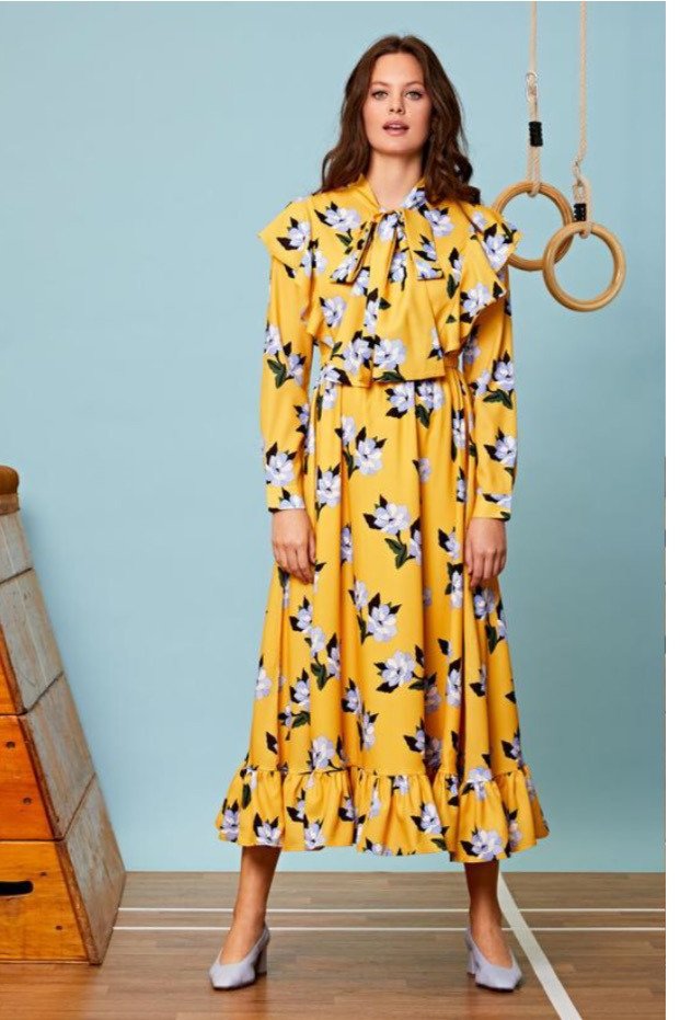 SisterJane シスタージェーン ワンピース イエロー フリンジ フェザー