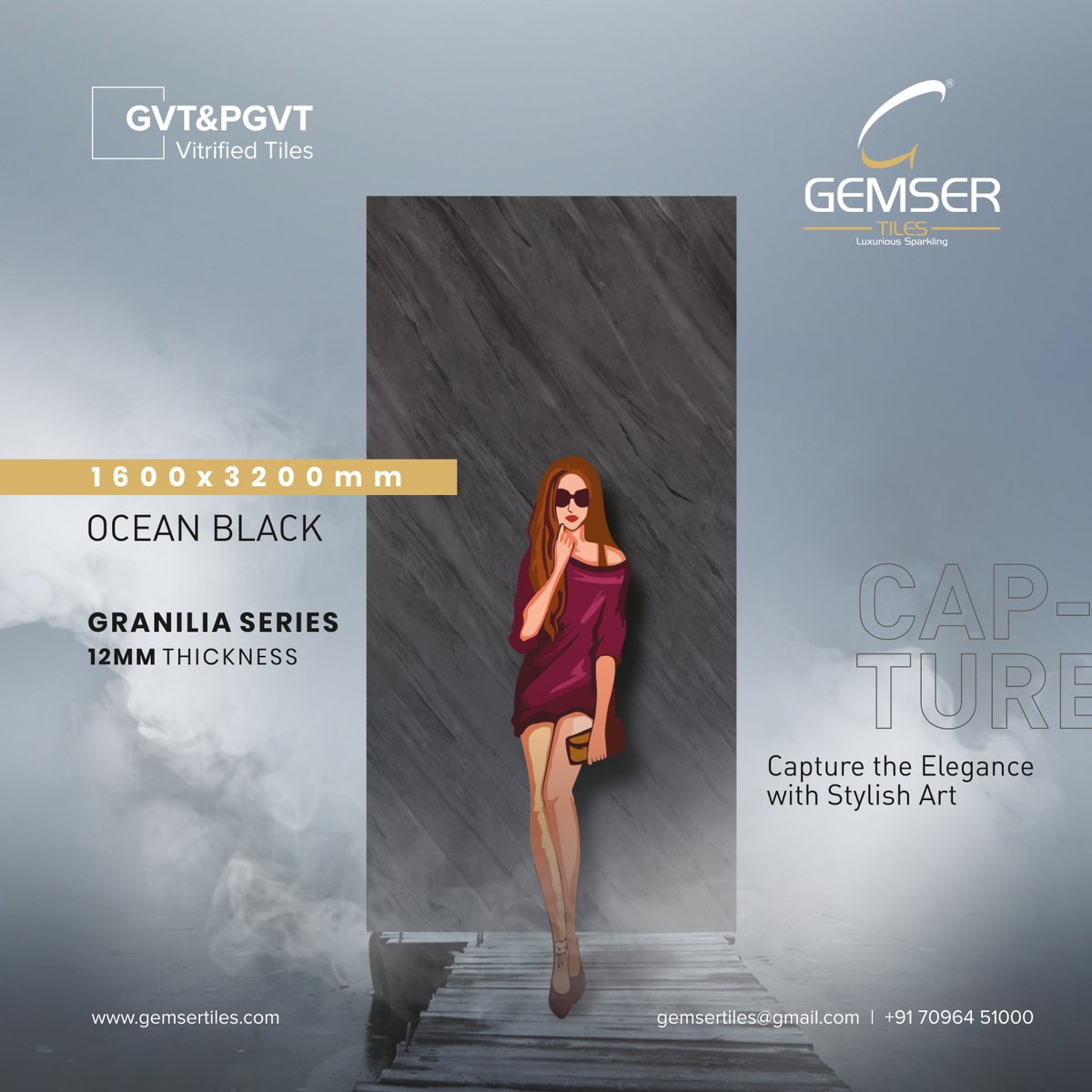 gemsertiles's tweet photo. Capture the elegance with stylish art in Granilia Series - OCEAN BLACK
#1600x3200mm #GVT #12mmThickness

Visit our web:-
https://t.co/NOFJX7kp8t

#gemsertiles #slabtiles #PorcelainTiles #construction #ceramictiles #home #architecture #India #BoycottMadeInChina #ThursdayThoughts https://t.co/IFd9mYzGMH