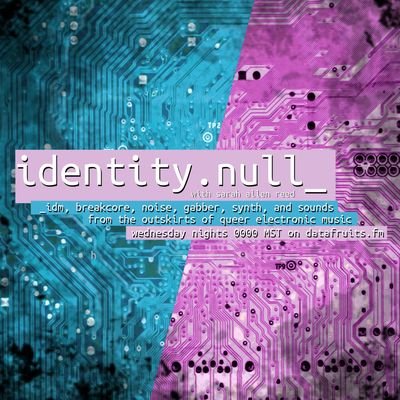 IdNull_Radio's tweet photo. LIVE #OnTheAir in less than TWO HOURS on @datafruits! Featuring @SabrinaTvband @RubixKitten666 @hunkofplastic @witchspinach @Catlights @largepharmacy and more! Stay tuned!

#queermusic #noiserap #electronic #experimental https://t.co/lHXi0WqHHY