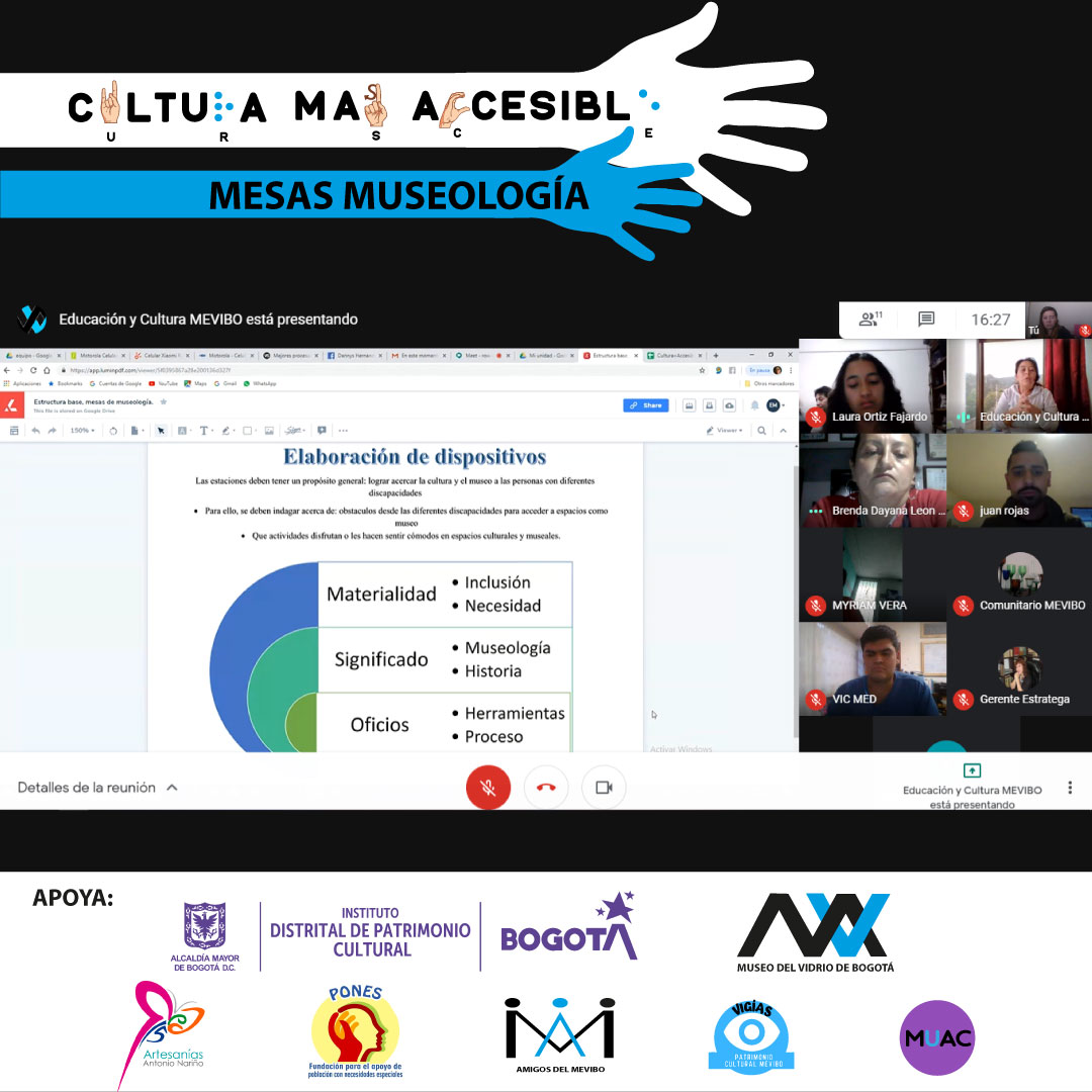MEVIBO's tweet photo. Iniciamos con éxito nuestras mesas de elaboración de estaciones didácticas incluyentes de nuestro Proyecto Cultura más Accesible con el Apoyo de @Patrimoniobta  de @fundacionpones1 RedLocalidad15 
#Museosencasa #QuedateEnCasa #MeviboLaCultura https://t.co/fSrhoFnikg