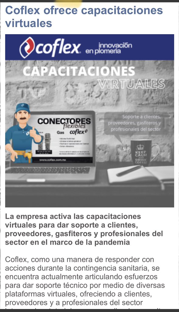 visionferretera's tweet photo. #Coflex ofrece capacitaciones virtuales para dar soporte a clientes

Boletín : https://t.co/usjosdVFKS
#ferretero #visionferretera #Chile https://t.co/imADHckAsb