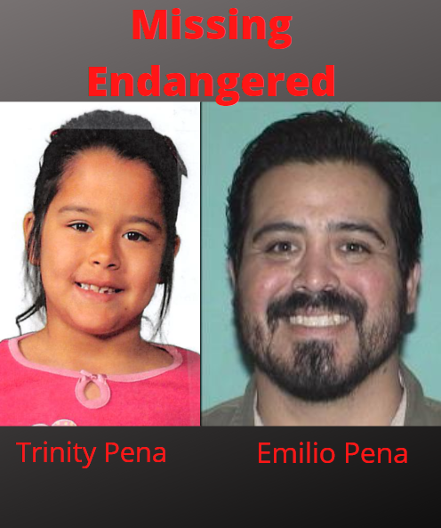 NMStatePolice's tweet photo. Missing Endangered Person-Grants PD needs help locating Emilio Pena (44) and Trinity Pena (4).  Both were last seen on 7/21/20 in Milan, NM driving a black 1999 Ford F150 NM-GZS083.  Anyone with information call (505) 287-9476 or dial 911
#PressReleaseNMSP
https://t.co/XB2gvePAJ9 https://t.co/gdrxjxvWJt
