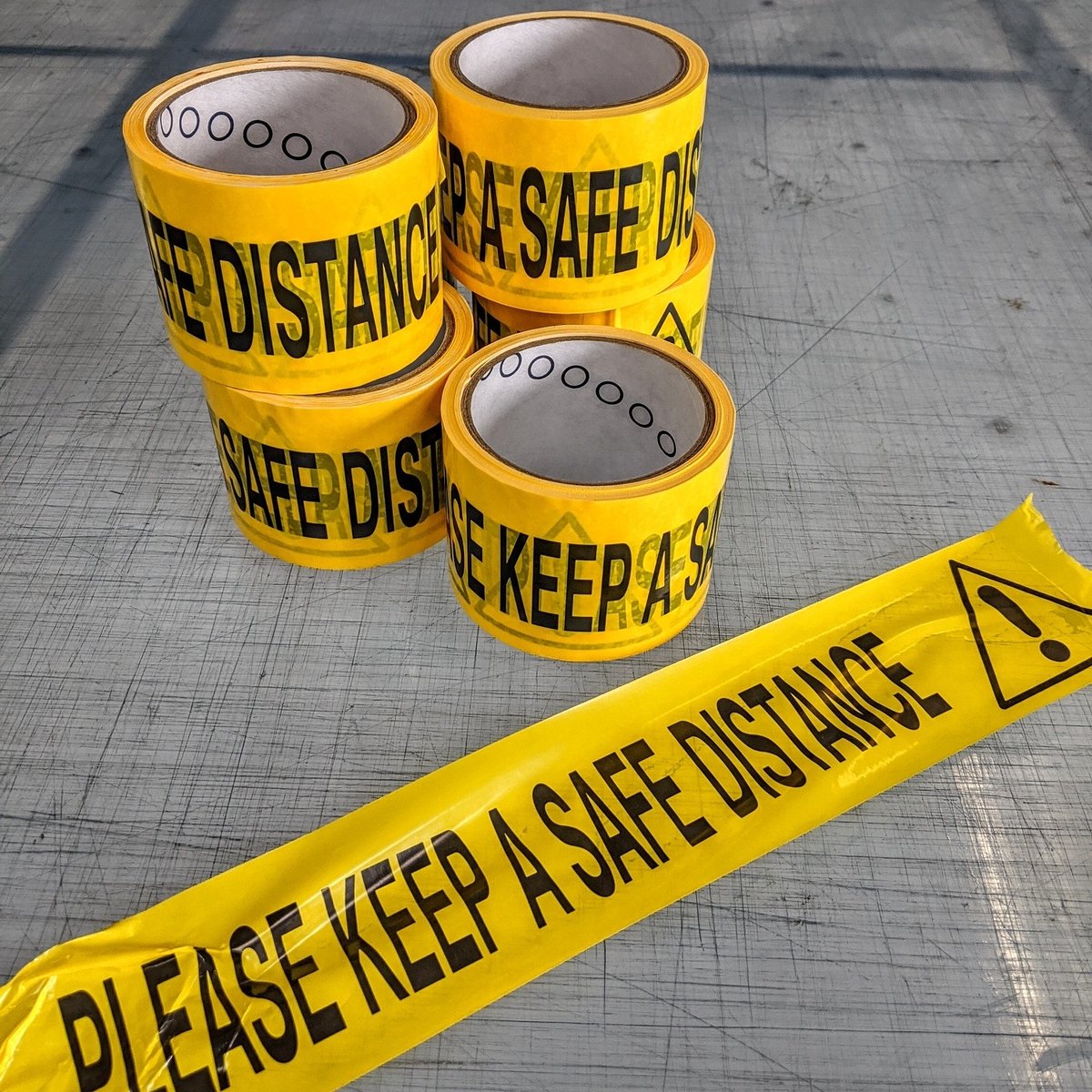 topsignsltd's tweet photo. ✨Limited Stock✨ of 70mm x 33m rolls of social distancing tape left. £5+vat per roll. Call the office on 01434 609999 to order. #socialdistancing #covid19 #hexhamsigns https://t.co/kSY5xPbkVJ