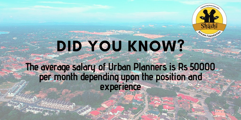 shashi_dream's tweet photo. Did you know that the average salary of #urbanplanners is INR 50,000?
That's way more than the #job #market average!
To know more about it join our #live #session tomorrow at 11 am
#shashidreamfoundation #counselling #Facebook #Instagram #session56 https://t.co/o24RMBog0K