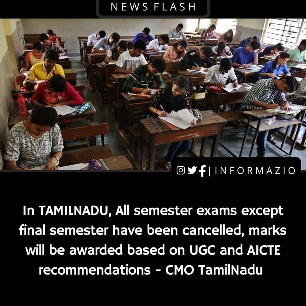 informazio_'s tweet photo. Never want to miss an update?
Follow @informazio for Latest News updates, Tech, Covid-19 Updates & Facts.
.
.
.
.
#informazio_newsflash #tamilnadu #semster #exams #cancelled #tamil #btech #arts #chennai #india #kerala #tamilmemes #thalapathy #coimbatore… https://t.co/jWynxjAYbI https://t.co/kkid5tAJeG
