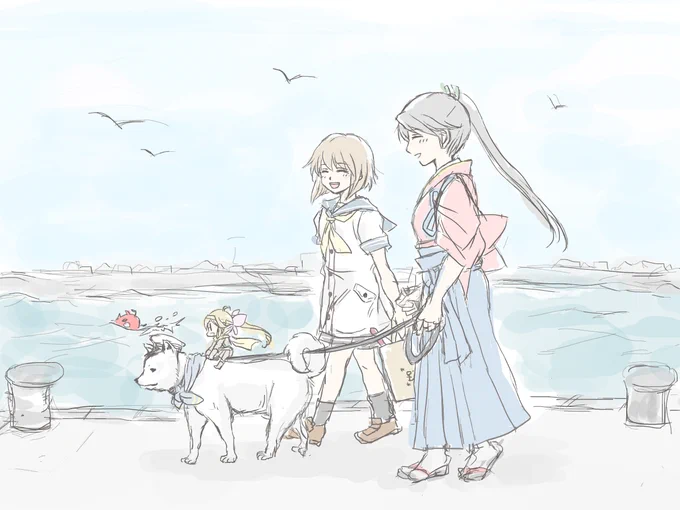 #鳳翔さんのイラストだけで興味を持ってくれる方へ届け

今年はきょうが海の日、ということで過去絵の「海っぽい絵」を 