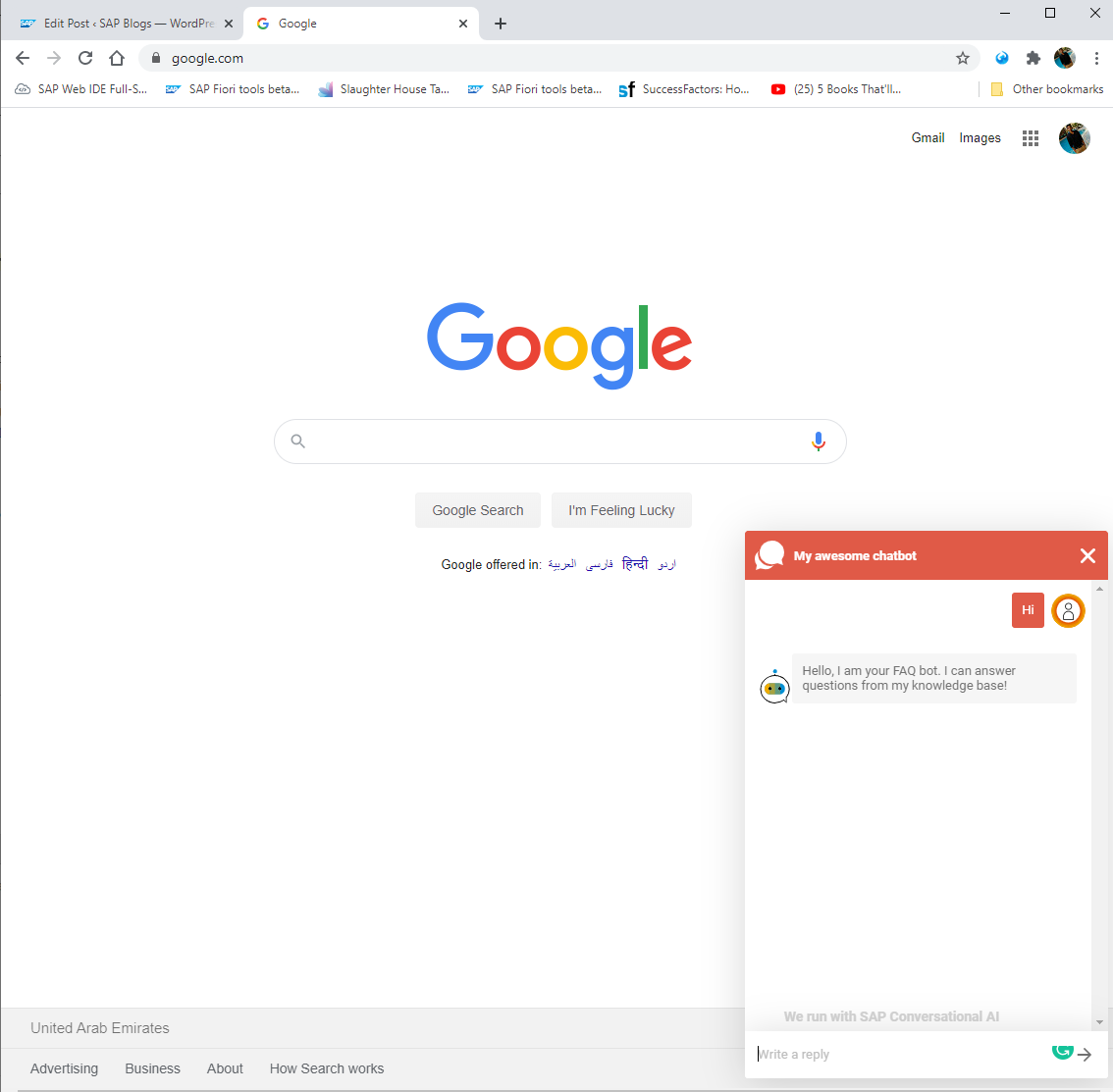 mahesh_palavali's tweet photo. Blogged about Using/Injecting SAP Conversational AI chatbot into any website(e.g. Google) using SAP Intelligent RPA https://t.co/mPZ7LXmDAM
#sapcommunity #sapintelligentrpa #sapirpa #sapcai #sapconversationalai @SAP_RPA https://t.co/FZmmlNMKBO