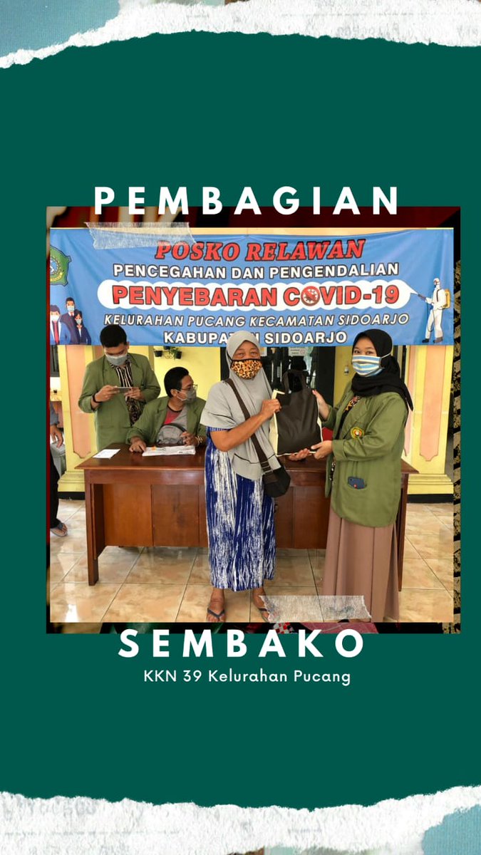 39Kkn's tweet photo. ✨[Pembagian Sembako KKN 39 Kelurahan Pucang]✨
@irwan_dwi_a #kkncovid19upnveteranjatim
#39kkncovid19upnvjt
#kknupnjatim2020 
#upnvjt https://t.co/KPCbfKq8Fq