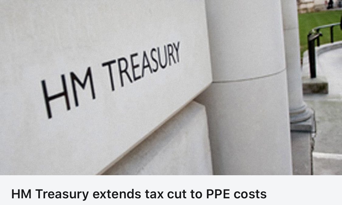 “The temporary scrapping of VAT on PPE has been extended until the end of October - saving care homes and businesses dealing with the coronavirus outbreak £155 million”

Source: lnkd.in/dR3Ppxk 

#Fashion #Design #Uniform