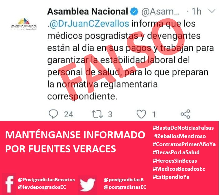 maya_aleja's tweet photo. FAKE NEWS
Vaya a la fuente @PosgradistasB
#SaludyEducación #BecasporlaSalud
#zevallosmentiroso
#BecasPrimeraLínea
#COVIDー19
@RichardM_A
@DrJuanCZevallos https://t.co/w3UjBReTd9