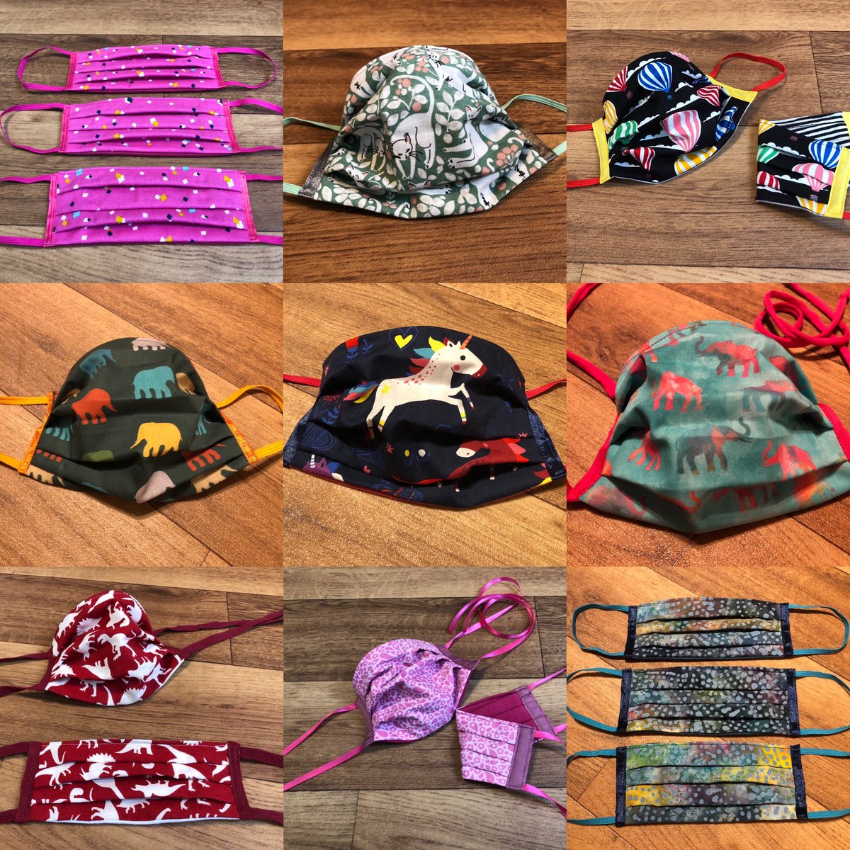 NeedleandshedLJ's tweet photo. @creations_tara @Weaves_n_Rings Hi Tara, my 4yr old wants to keep everyone safe from ‘the virus’ so we made masks for friends and family. This has snowballed into our little Etsy shop (https://t.co/L8OMPYck2s) with bright &amp; fun masks in all sizes. All ready to ship. Postage included. #handmade #MasksSaveLives https://t.co/NdrJrnKLA2