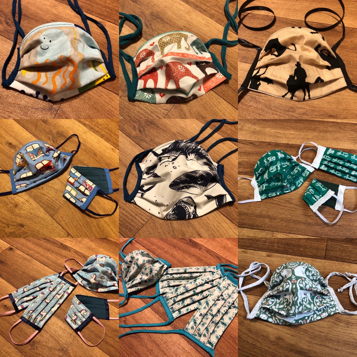 NeedleandshedLJ's tweet photo. @creations_tara @Weaves_n_Rings Hi Tara, my 4yr old wants to keep everyone safe from ‘the virus’ so we made masks for friends and family. This has snowballed into our little Etsy shop (https://t.co/L8OMPYck2s) with bright &amp; fun masks in all sizes. All ready to ship. Postage included. #handmade #MasksSaveLives https://t.co/NdrJrnKLA2