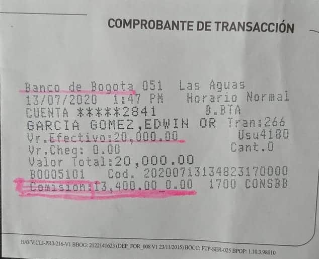 gener_usuga's tweet photo. Consignó en banco de Bogotá para ayudar al señor q le robaron el pescado y Luis Carlos Sarmiento, se quedó con 67%, la explicación es q la cuenta es de otra ciudad un negocio abrirle cuentas a los necesitados para q les hagan donaciones, a la víctima le llegaron $6.600 de $20.000 https://t.co/eVszyjZggf
