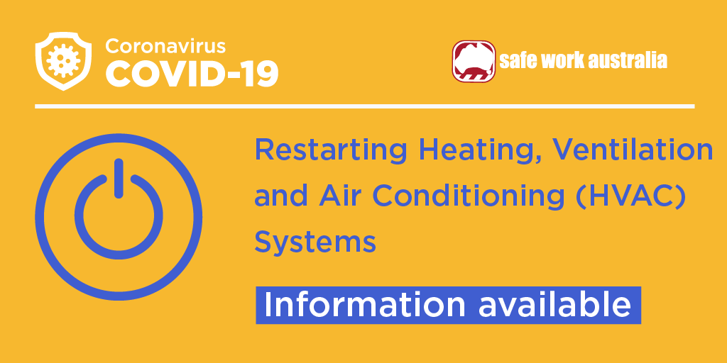 safe_work_aus's tweet photo. Restarting heating, ventilation and air conditioning systems that have been temporarily shut down carries risks to health and safety. Find out the steps to take to eliminate or minimise risks arising from restarting an HVAC system in the workplace. https://t.co/1OjNpqniUv https://t.co/KFe9Nb9NUs