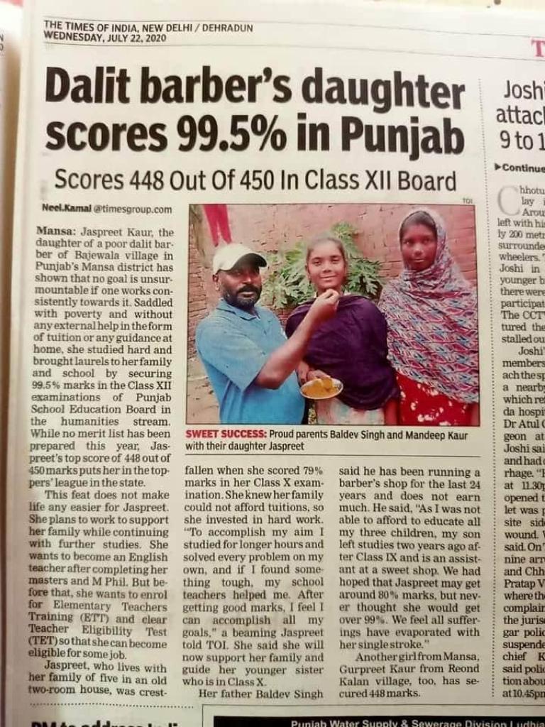 DamniKain's tweet photo. Many many congratulations to Jaspreet, Jai Bhim! State aswell as central governments should come forward to sponsor her higher education. https://t.co/aeA6WZQx57