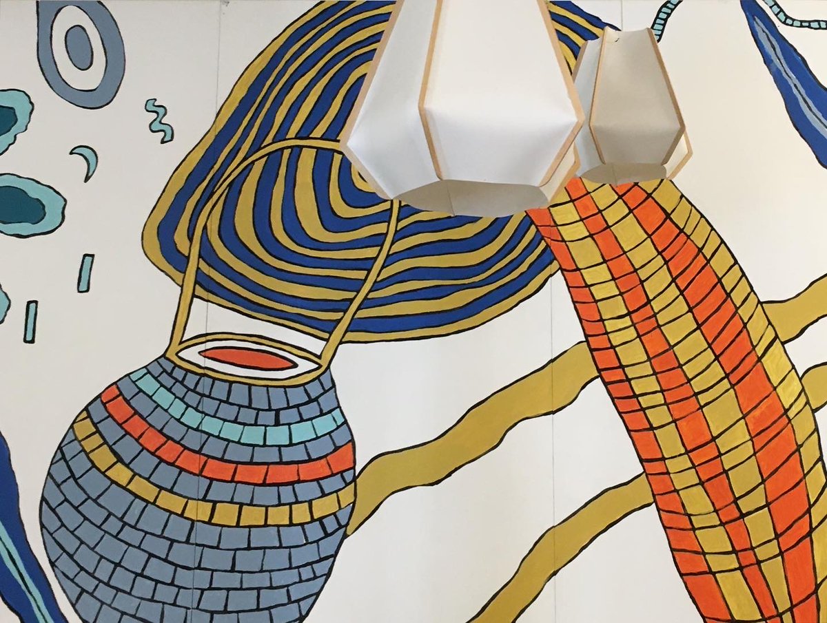 ainslie_gorman's tweet photo. Ainslie Arts Centre now has a splash of colour on the walls courtesy of two multi-panelled works by Indigenous artist Elisa Jane Carmichael! It is an absolute delight to have these pieces with us. @NatGalleryAus #ProjectO #BighART #AinslieAndGorman #AinslieArtsCentre https://t.co/R9pDKzcQT5
