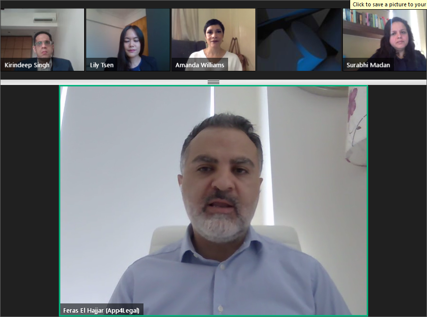 Lexzurtech's tweet photo. Happening Now

Feras El Hajjar, Founder &amp; CEO App4Legal, joins a virtual Q/A session answering questions related to how legal technology can help to maintain efficiency and team collaboration.

Join us
https://t.co/PMtanxHTQu

#GLC2020Singapore #Events4Sure #LegalConfEx https://t.co/b33ox7Vl0u