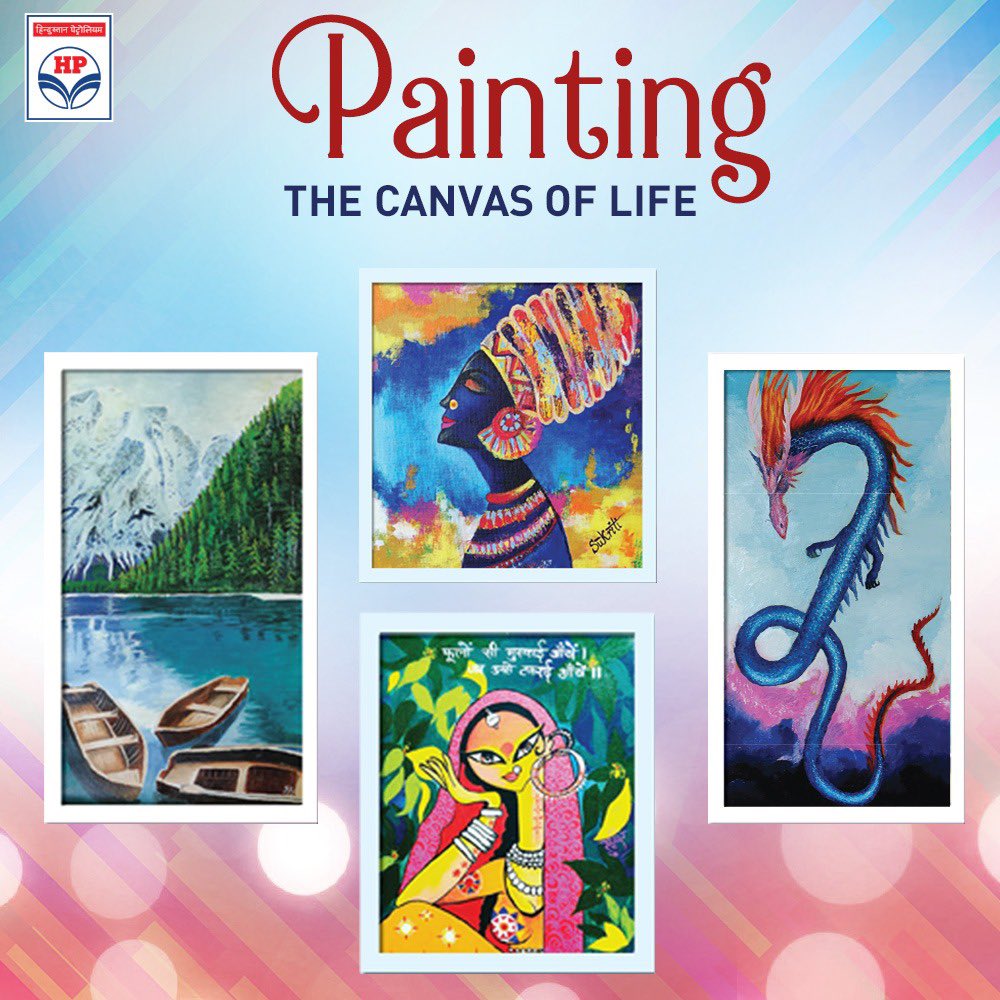HPCL's tweet photo. Life at #HPCL is full of colour and lively. We strive to provide our employees with various platforms to showcase their artistic talents portraying their perspective and the way of life on the canvas. #LifeatHPCL https://t.co/QCcxoOKfAk