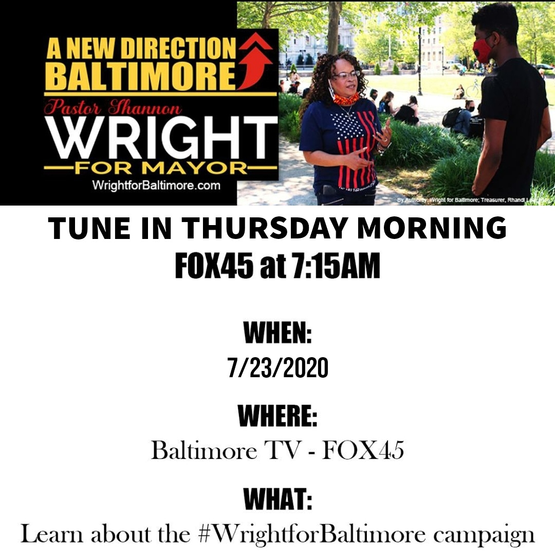 PSW4U's tweet photo. Catch me on @FOXBaltimore. I am ready to make a positive impact as Mayor of #Baltimore! #WrightforBaltimore #Wright4Baltimore #Bmore #baltimorecity #baltimorecitymayoralrace #baltimore2020 #thursdaymorning https://t.co/zB8pBV6zmR