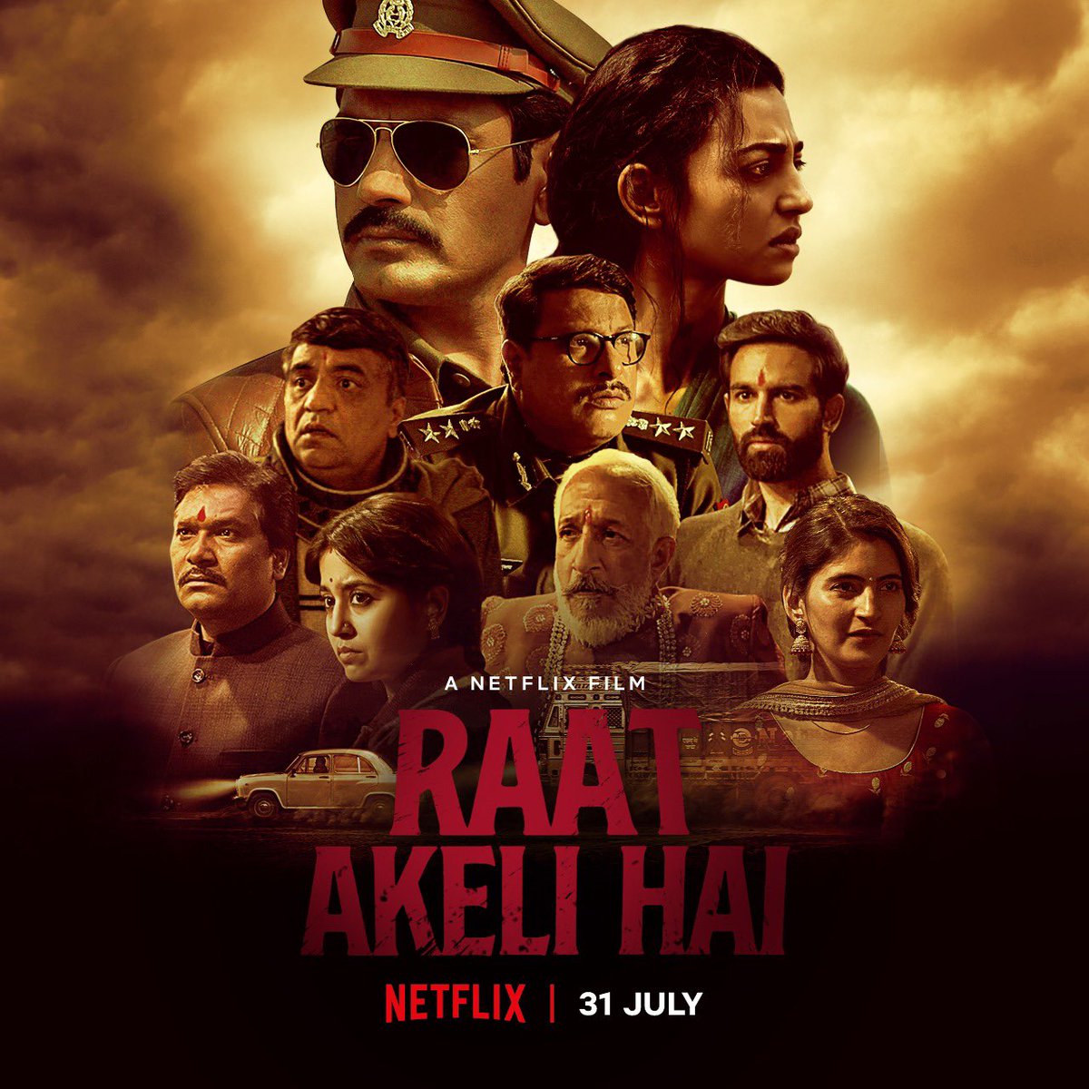 “Cabinet toda gaya, bandook chalayi gayi, aur kisine kuch suna hi nahi?”
Raat Akeli Hai premieres July 31. @radhika_apte @battatawada @swanandkirkire #ShivaniRaghuvanshi @dirtigmanshu 
 @RonnieScrewvala @HoneyTrehan
@RSVPMovies @MacguffinP 
@netflixindia #RaatAkeliHai