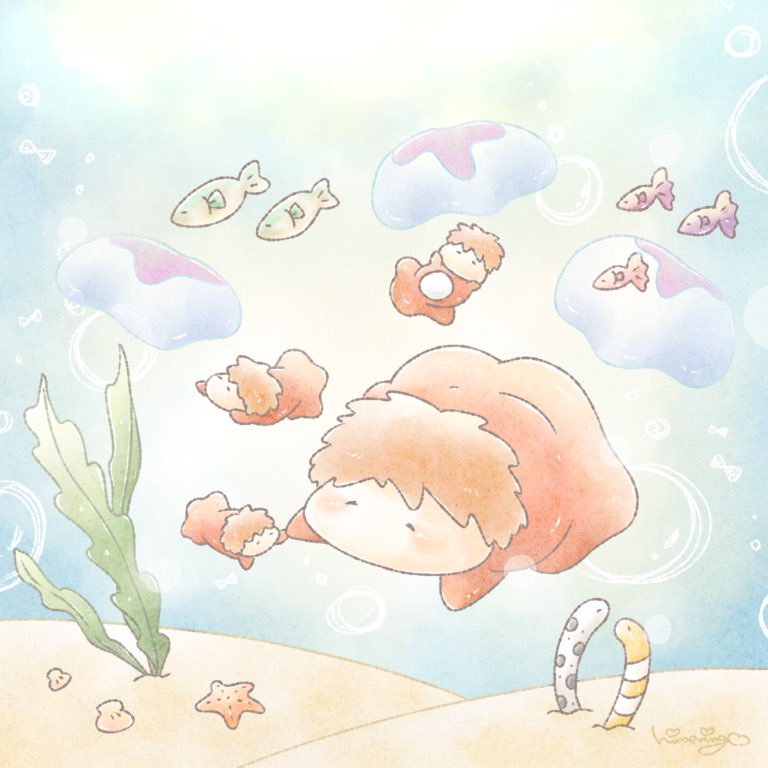 ひめりんご En Twitter ほわほわな海の日 ˊᵕˋ 崖の上のポニョ ポニョ ジブリ イラスト 絵描きさんと繋がりたい T Co Xlngbhc7tb Twitter