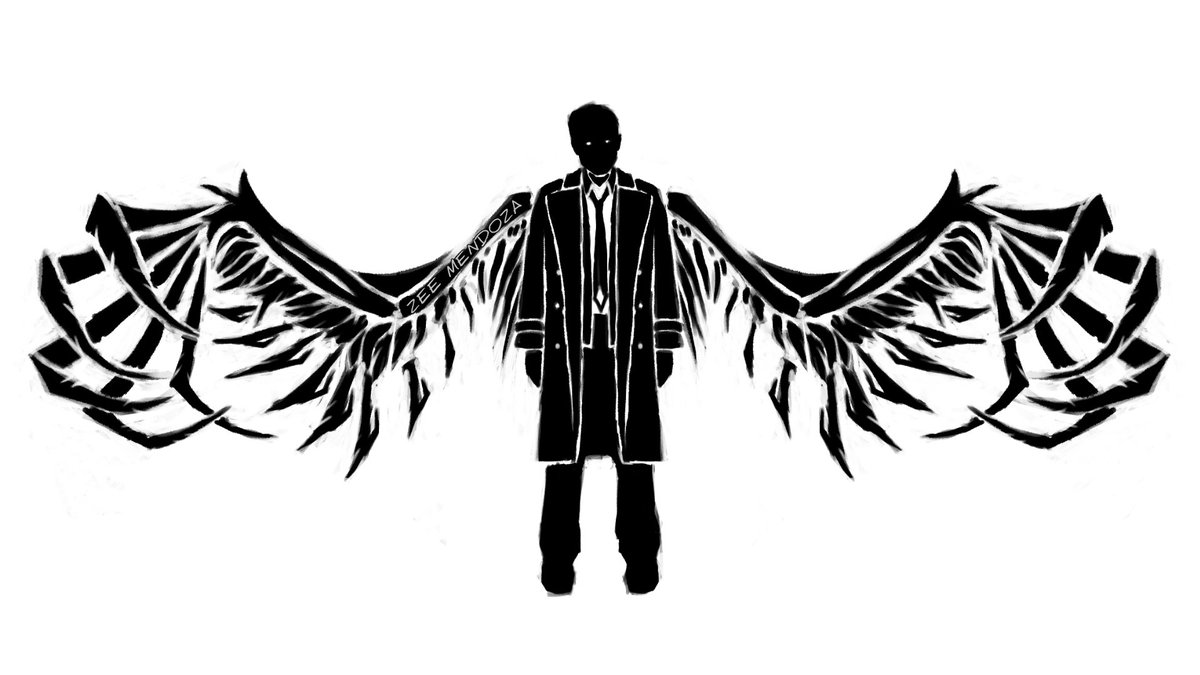 ThrowbackThursday - #Castiel #fanart from 2013 (#tbt #spn #castielfanart  #spn #spnart #spnfanart #supernatural #spncastiel #spncass #angelart  #angelwings #tribalwings #tattoowings #castielart), image size:1200x675