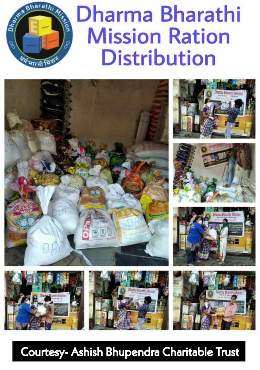 DBMission's tweet photo. Yesterday DBM distributed Ration kits to some 50 families of daily wagers who were in extreme need of the same. These kits had all ration items which will help a family of 4 for 15 days. With this the total families by DBM has reached 6317.

#supportdbm #DBMission #TeamDBM https://t.co/RNLc0iW8LV