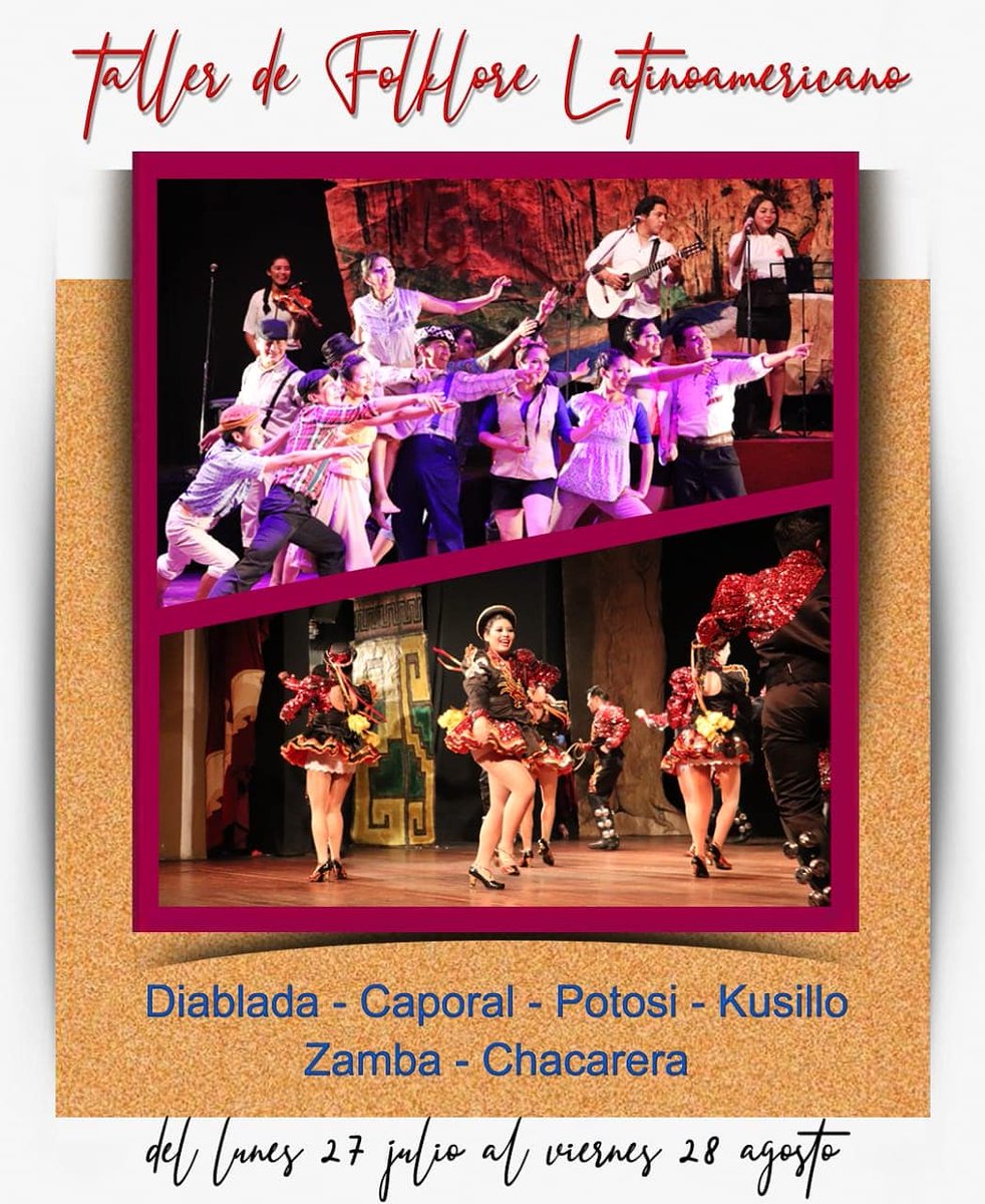 MalamboMLP's tweet photo. NUEVO CICLO DE TALLERES! 
DANZA
✅ Lunes y miércoles 15:30 hrs.
8 a 14 años.
✅ Martes y jueves 18:30 hrs.
15 años en adelante.
MALAMBO Y BOMBO LEGUERO
✔️ Miércoles 18:30 hrs. Y Sábado 15:00.  15 años en adelante
Inf. 70535037 - 70631916
#MalamboLaPaz #Danza #Folklore https://t.co/x9VeoxkGTW