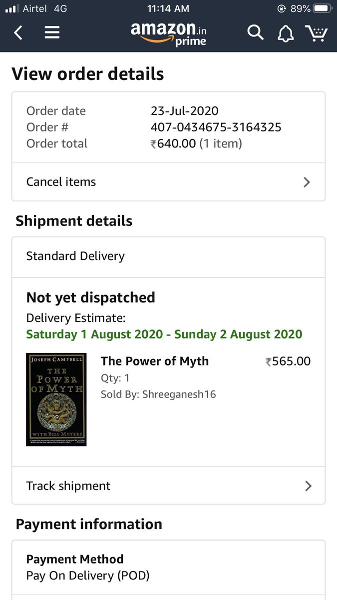pavananisetti's tweet photo. Just Now Ordered the #ThePowerOfMyth 👍 Written By #JosephCampbell @PawanKalyan #JanaSenani 👏�� https://t.co/bsuqiQHhgL