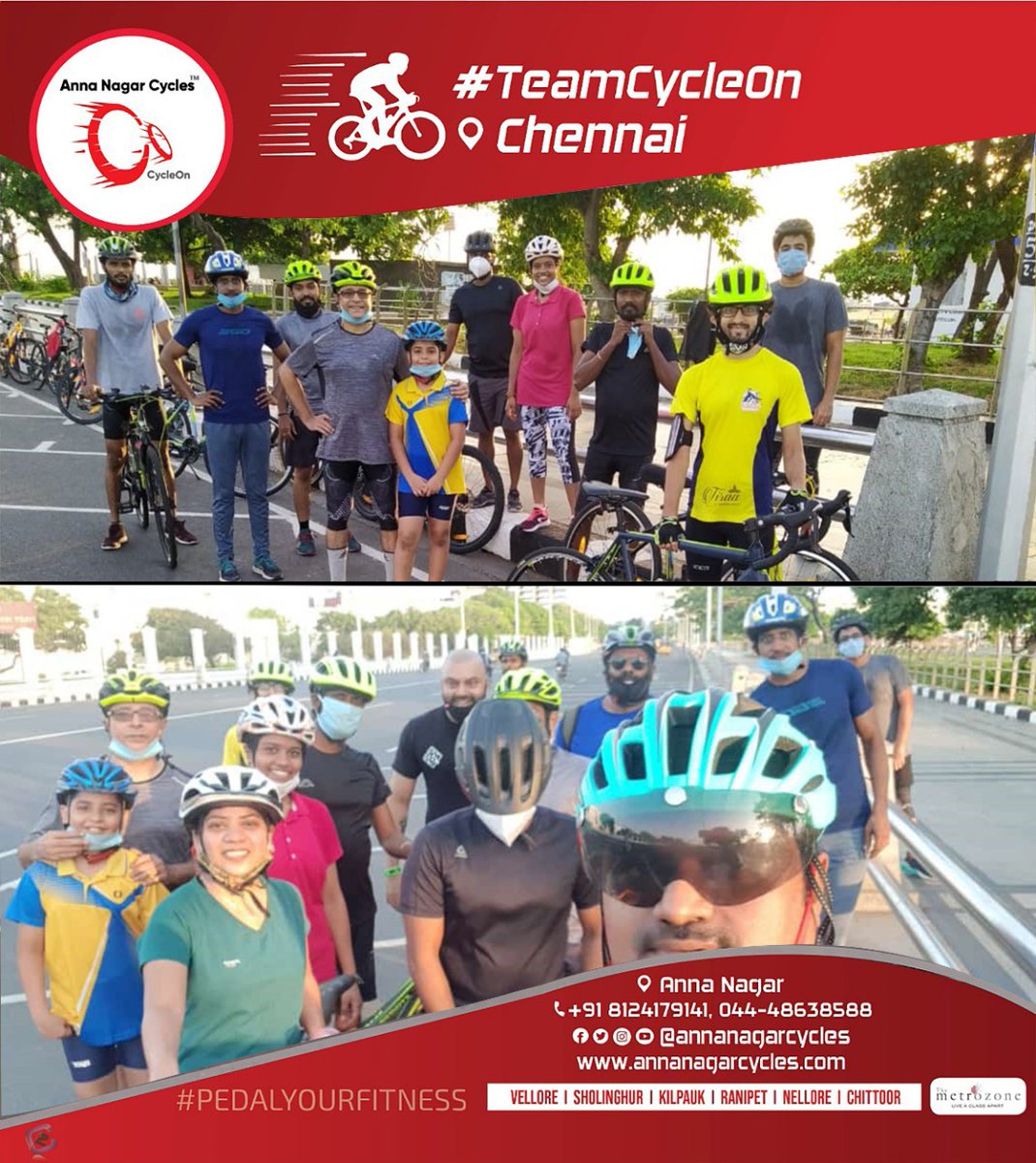 annanagarcycles's tweet photo. Glimpse from the great cycle ride experience with our #MetroZone riders from to Marina beach organised by #AnnaNagarCycles!
#TeamCycleOn7
#Pedalyourfitness #cycleon #cycleride #chennai #annanagar #Metrozoneriders https://t.co/iDjJmjbAxO