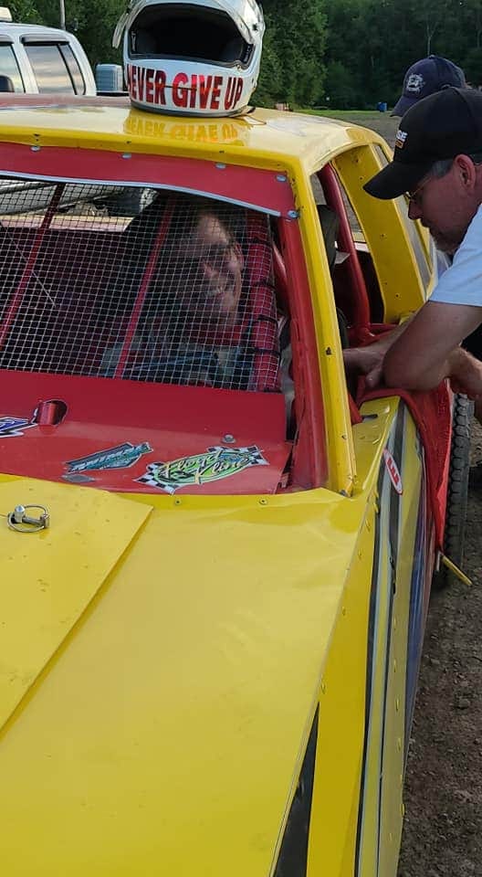 Hi <a href="/DanicaPatrick/">Danica Patrick</a> . I hope you see this. We met a few years back and i told you about my race car w/ hand controls. Its been a long road but this Saturday is my first race. Thank you for inspiring me to continue to follow my dreams and Never Give Up.
