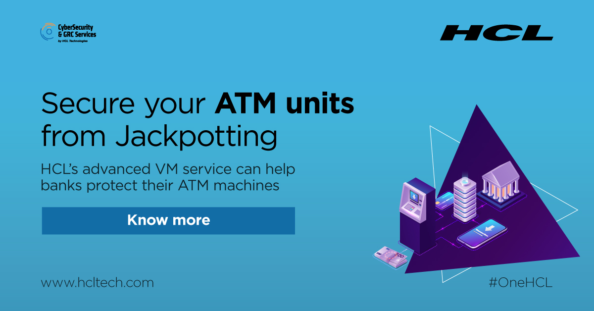 hcltech's tweet photo. Protect your ATM Infrastructure from cyberattacks with our Unified Vulnerability Management Service. Learn more: https://t.co/hlkfeINLWh #CybersecurityWithHCL #OneHCL https://t.co/3mA67UV5l7