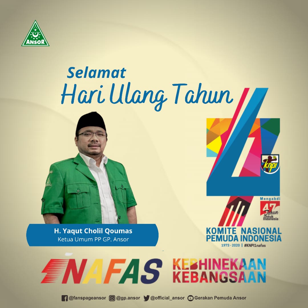 Official_Ansor's tweet photo. Selamat Hari Ulang Tahun KNPI ke 47

#AnsorBelaNegeri
#KNPI https://t.co/xnu2KHWUB7