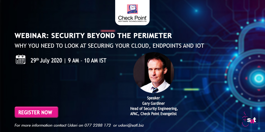 SouthAsianTech's tweet photo. In this webinar, SAT along with our long-time technology partner @CheckPointSW is focusing on cyber security beyond the perimeter level. 

Learn more about why you need to look at securing your cloud, endpoints and IOT.

Register here: https://t.co/lvfAUdY84m https://t.co/TQjG7n0mbz