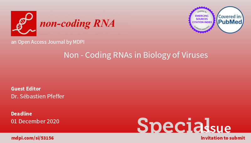 Non_Coding_RNA's tweet photo. The new #SpecialIssue: "Non-Coding RNAs in #Biology of #Viruses", edited by Dr. Sébastien Pfeffer (@LabPfeffer) is open for #submissions at:https://t.co/SjTmnA49Ji. Deadline: 1 December 2020.
#microRNA #lncRNA #circularRNA #host_pathogen @MDPIOpenAccess
https://t.co/U9s0MhkHKk https://t.co/mLsSiW3C5h