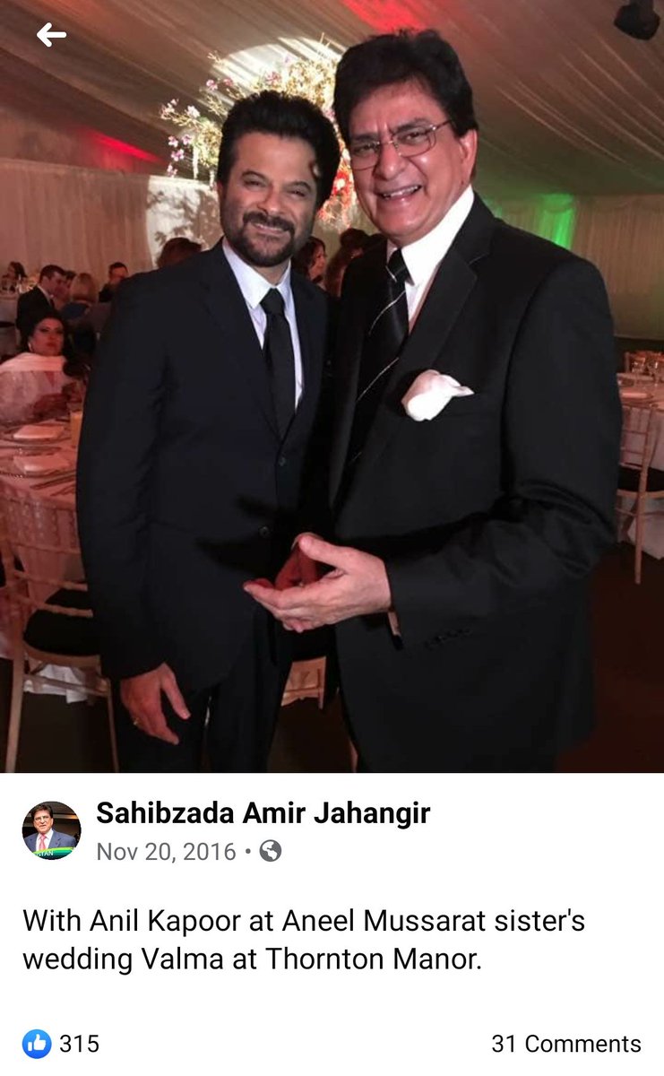 4/nAnil Kapoor family attended wedding of  #AneelMussarat's daughter in UK where Pakistanis were present including Shah Mahmood Qureshi. @TimesNow  @ZeeNews  @PandaJay  @sambitswaraj  @ARanganathan72  @sushantsareen  @AshishJaggi_1  @thakkar_sameet  @PrinceArihan #BollywoodPakISILink