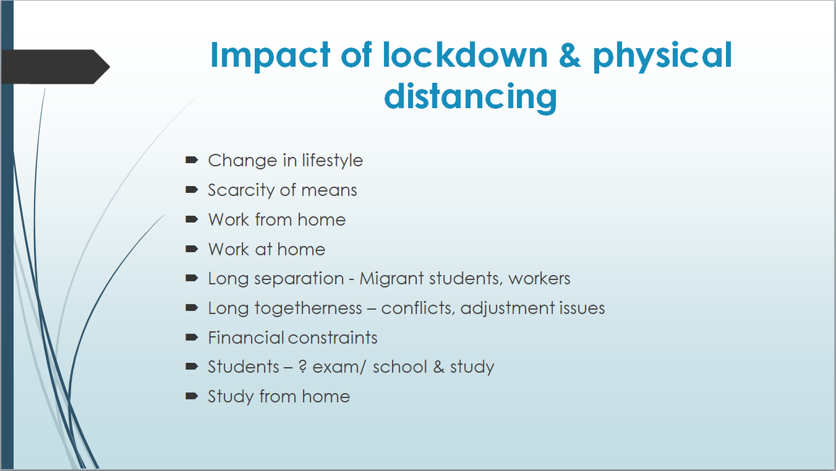  #MentalHealthMatters  #PhysicalDistancing and lockdown have maximum effect on our  #MentalHealth, because of change in lifestyle and scarcity of means : Clinical Psychologist,  @TataMemorial, Smt.Savita Goswami