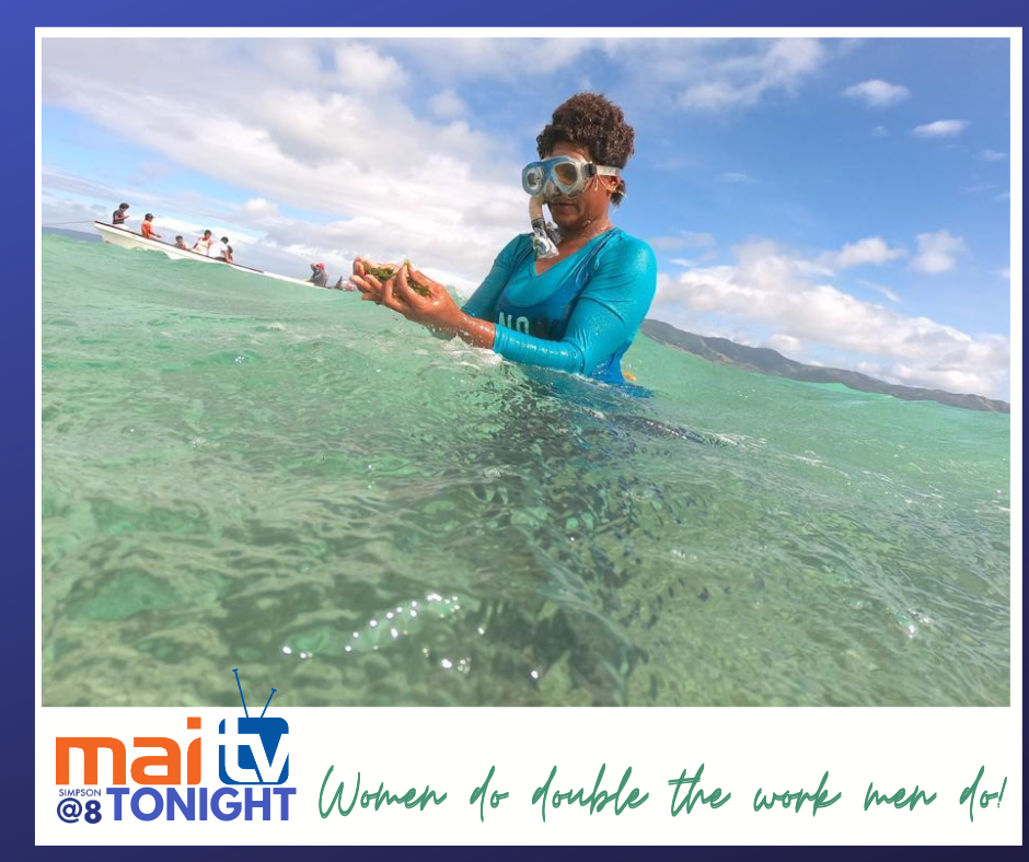 LiceMovono's tweet photo. Women fishers do double the unpaid work men do before they can go out to make an income from the sea. @WiFN_Fiji analyzed what kind of changes needed to happen to make it easier for #WomenInFisheries to earn their livelihoods. #FijiNews #SimpsonAtEight TONIGHT on @MaiTVFiji https://t.co/Urs3hDjKP5