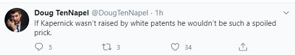 Doug TenNapel on how a black person can only be politically motivated if they're raised by white parents.Doug is against violent protests but also against non-violent protests. It's almost like he's against the cause and not the method or something. Doug TenNapel is racist.